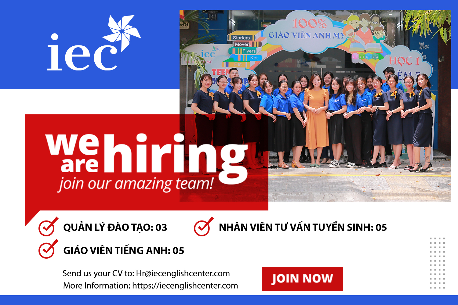 TRUNG TÂM ANH NGỮ IEC TUYỂN DỤNG THÁNG 10